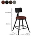 Industrial Armless Backrest Counter Stool Iron Bar Stool with Leather Cushion Clearhalo 'Bar Furniture' 'Bar Stools' 'bar_stools' 'furn' 'furn_bar_stools' 'furniture_bar_stools' 'Kitchen & Dining Furniture' 'kitchen&dining_furn' 'kitchen' 'kitchen_furn' Furniture' 4639354