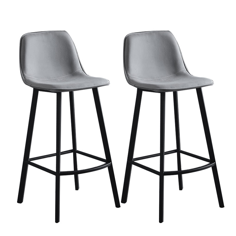 Industrial Style Bar-stool Iron Legs Counter Stool for Restaurant Bar Grey 2 Piece Set Clearhalo 'Bar Furniture' 'Bar Stools' 'bar_stools' 'furn' 'furn_bar_stools' 'furniture_bar_stools' 'Kitchen & Dining Furniture' 'kitchen&dining_furn' 'kitchen' 'kitchen_furn' Furniture' 4639361