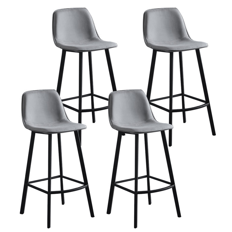 Industrial Style Bar-stool Iron Legs Counter Stool for Restaurant Bar Grey 4 Piece Set Clearhalo 'Bar Furniture' 'Bar Stools' 'bar_stools' 'furn' 'furn_bar_stools' 'furniture_bar_stools' 'Kitchen & Dining Furniture' 'kitchen&dining_furn' 'kitchen' 'kitchen_furn' Furniture' 4639363