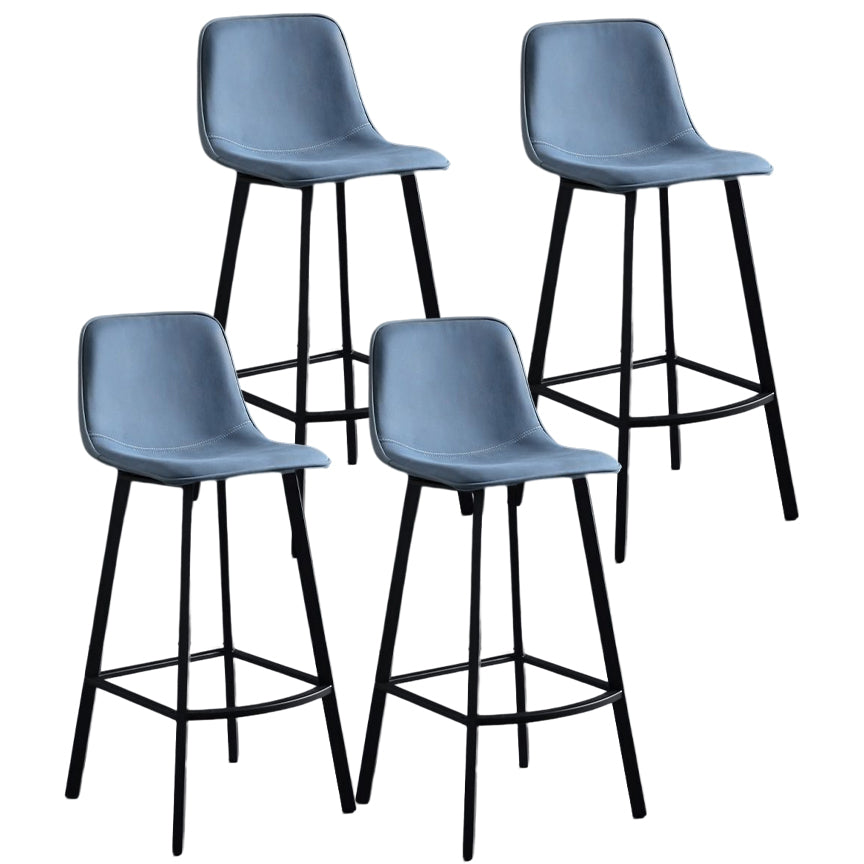 Industrial Style Bar-stool Iron Legs Counter Stool for Restaurant Bar Blue 4 Piece Set Clearhalo 'Bar Furniture' 'Bar Stools' 'bar_stools' 'furn' 'furn_bar_stools' 'furniture_bar_stools' 'Kitchen & Dining Furniture' 'kitchen&dining_furn' 'kitchen' 'kitchen_furn' Furniture' 4639368