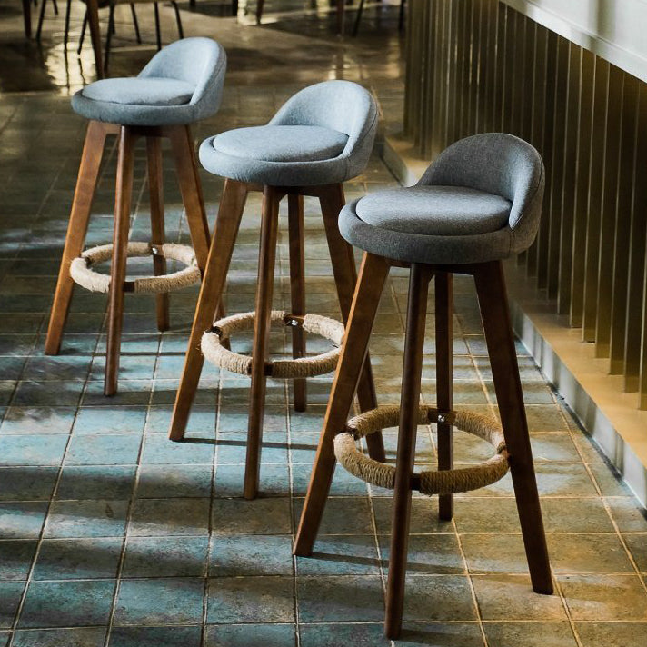Modern Backrest Counter Stool Wood Cashier Bar Stool with Cushion and Pedal Clearhalo 'Bar Furniture' 'Bar Stools' 'bar_stools' 'furn' 'furn_bar_stools' 'furniture_bar_stools' 'Kitchen & Dining Furniture' 'kitchen&dining_furn' 'kitchen' 'kitchen_furn' Furniture' 4639383