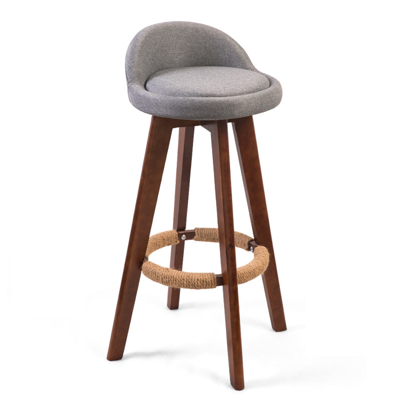 Modern Backrest Counter Stool Wood Cashier Bar Stool with Cushion and Pedal Grey Brown 1 Piece Clearhalo 'Bar Furniture' 'Bar Stools' 'bar_stools' 'furn' 'furn_bar_stools' 'furniture_bar_stools' 'Kitchen & Dining Furniture' 'kitchen&dining_furn' 'kitchen' 'kitchen_furn' Furniture' 4639386