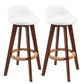 Modern Backrest Counter Stool Wood Cashier Bar Stool with Cushion and Pedal White Brown 2 Piece Set Clearhalo 'Bar Furniture' 'Bar Stools' 'bar_stools' 'furn' 'furn_bar_stools' 'furniture_bar_stools' 'Kitchen & Dining Furniture' 'kitchen&dining_furn' 'kitchen' 'kitchen_furn' Furniture' 4639392