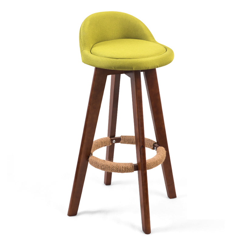 Modern Backrest Counter Stool Wood Cashier Bar Stool with Cushion and Pedal Green Brown 1 Piece Clearhalo 'Bar Furniture' 'Bar Stools' 'bar_stools' 'furn' 'furn_bar_stools' 'furniture_bar_stools' 'Kitchen & Dining Furniture' 'kitchen&dining_furn' 'kitchen' 'kitchen_furn' Furniture' 4639400