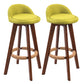 Modern Backrest Counter Stool Wood Cashier Bar Stool with Cushion and Pedal Green Brown 2 Piece Set Clearhalo 'Bar Furniture' 'Bar Stools' 'bar_stools' 'furn' 'furn_bar_stools' 'furniture_bar_stools' 'Kitchen & Dining Furniture' 'kitchen&dining_furn' 'kitchen' 'kitchen_furn' Furniture' 4639401