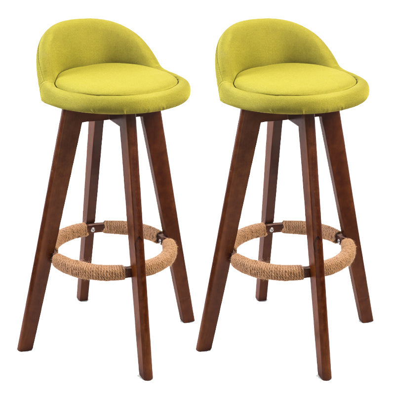 Modern Backrest Counter Stool Wood Cashier Bar Stool with Cushion and Pedal Green Brown 2 Piece Set Clearhalo 'Bar Furniture' 'Bar Stools' 'bar_stools' 'furn' 'furn_bar_stools' 'furniture_bar_stools' 'Kitchen & Dining Furniture' 'kitchen&dining_furn' 'kitchen' 'kitchen_furn' Furniture' 4639401