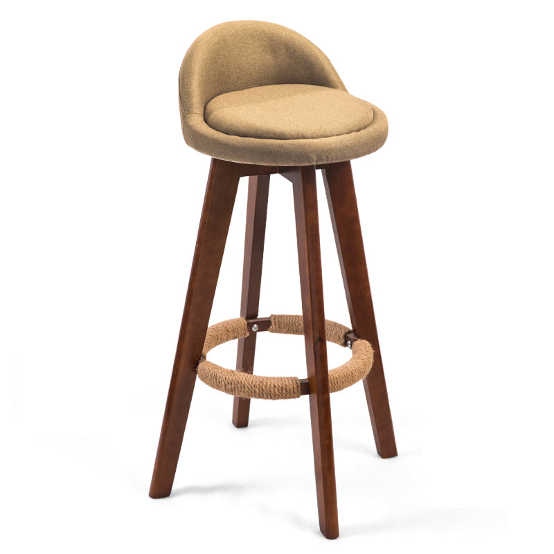 Modern Backrest Counter Stool Wood Cashier Bar Stool with Cushion and Pedal Light Yellow Brown 1 Piece Clearhalo 'Bar Furniture' 'Bar Stools' 'bar_stools' 'furn' 'furn_bar_stools' 'furniture_bar_stools' 'Kitchen & Dining Furniture' 'kitchen&dining_furn' 'kitchen' 'kitchen_furn' Furniture' 4639406
