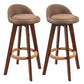 Modern Backrest Counter Stool Wood Cashier Bar Stool with Cushion and Pedal Coffee Brown 2 Piece Set Clearhalo 'Bar Furniture' 'Bar Stools' 'bar_stools' 'furn' 'furn_bar_stools' 'furniture_bar_stools' 'Kitchen & Dining Furniture' 'kitchen&dining_furn' 'kitchen' 'kitchen_furn' Furniture' 4639410