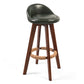 Modern Backrest Counter Stool Wood Cashier Bar Stool with Cushion and Pedal Blackish Green Brown 1 Piece Clearhalo 'Bar Furniture' 'Bar Stools' 'bar_stools' 'furn' 'furn_bar_stools' 'furniture_bar_stools' 'Kitchen & Dining Furniture' 'kitchen&dining_furn' 'kitchen' 'kitchen_furn' Furniture' 4639415
