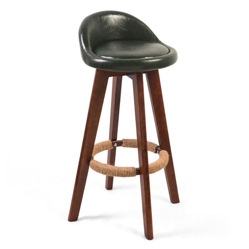 Modern Backrest Counter Stool Wood Cashier Bar Stool with Cushion and Pedal Blackish Green Brown 1 Piece Clearhalo 'Bar Furniture' 'Bar Stools' 'bar_stools' 'furn' 'furn_bar_stools' 'furniture_bar_stools' 'Kitchen & Dining Furniture' 'kitchen&dining_furn' 'kitchen' 'kitchen_furn' Furniture' 4639415