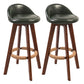 Modern Backrest Counter Stool Wood Cashier Bar Stool with Cushion and Pedal Blackish Green Brown 2 Piece Set Clearhalo 'Bar Furniture' 'Bar Stools' 'bar_stools' 'furn' 'furn_bar_stools' 'furniture_bar_stools' 'Kitchen & Dining Furniture' 'kitchen&dining_furn' 'kitchen' 'kitchen_furn' Furniture' 4639416