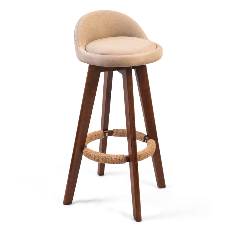 Modern Backrest Counter Stool Wood Cashier Bar Stool with Cushion and Pedal Beige Brown 1 Piece Clearhalo 'Bar Furniture' 'Bar Stools' 'bar_stools' 'furn' 'furn_bar_stools' 'furniture_bar_stools' 'Kitchen & Dining Furniture' 'kitchen&dining_furn' 'kitchen' 'kitchen_furn' Furniture' 4639418