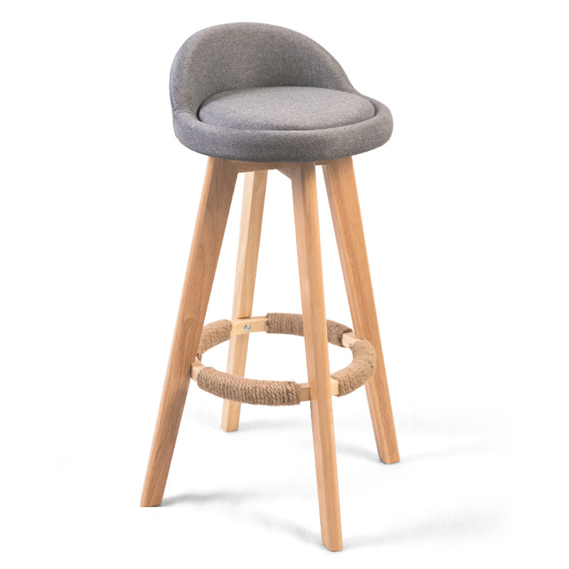 Modern Backrest Counter Stool Wood Cashier Bar Stool with Cushion and Pedal Grey Natural 1 Piece Clearhalo 'Bar Furniture' 'Bar Stools' 'bar_stools' 'furn' 'furn_bar_stools' 'furniture_bar_stools' 'Kitchen & Dining Furniture' 'kitchen&dining_furn' 'kitchen' 'kitchen_furn' Furniture' 4639421