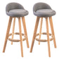 Modern Backrest Counter Stool Wood Cashier Bar Stool with Cushion and Pedal Grey Natural 2 Piece Set Clearhalo 'Bar Furniture' 'Bar Stools' 'bar_stools' 'furn' 'furn_bar_stools' 'furniture_bar_stools' 'Kitchen & Dining Furniture' 'kitchen&dining_furn' 'kitchen' 'kitchen_furn' Furniture' 4639422