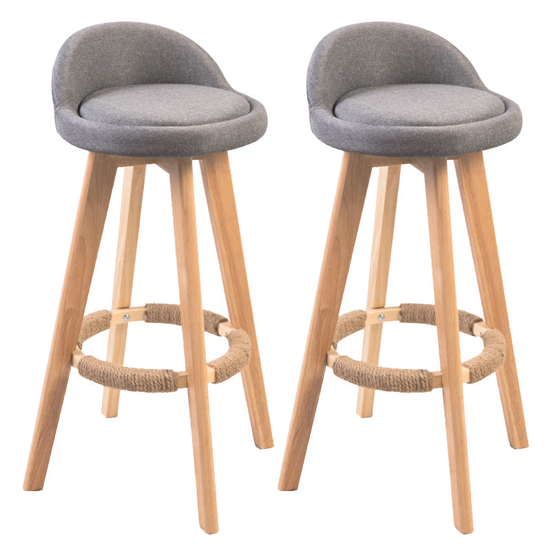 Modern Backrest Counter Stool Wood Cashier Bar Stool with Cushion and Pedal Grey Natural 2 Piece Set Clearhalo 'Bar Furniture' 'Bar Stools' 'bar_stools' 'furn' 'furn_bar_stools' 'furniture_bar_stools' 'Kitchen & Dining Furniture' 'kitchen&dining_furn' 'kitchen' 'kitchen_furn' Furniture' 4639422