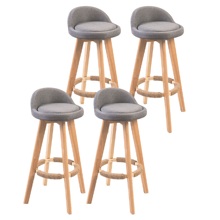 Modern Backrest Counter Stool Wood Cashier Bar Stool with Cushion and Pedal Grey Natural 4 Piece Set Clearhalo 'Bar Furniture' 'Bar Stools' 'bar_stools' 'furn' 'furn_bar_stools' 'furniture_bar_stools' 'Kitchen & Dining Furniture' 'kitchen&dining_furn' 'kitchen' 'kitchen_furn' Furniture' 4639423