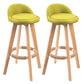 Modern Backrest Counter Stool Wood Cashier Bar Stool with Cushion and Pedal Green Natural 2 Piece Set Clearhalo 'Bar Furniture' 'Bar Stools' 'bar_stools' 'furn' 'furn_bar_stools' 'furniture_bar_stools' 'Kitchen & Dining Furniture' 'kitchen&dining_furn' 'kitchen' 'kitchen_furn' Furniture' 4639428