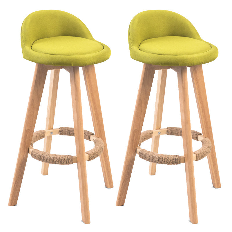 Modern Backrest Counter Stool Wood Cashier Bar Stool with Cushion and Pedal Green Natural 2 Piece Set Clearhalo 'Bar Furniture' 'Bar Stools' 'bar_stools' 'furn' 'furn_bar_stools' 'furniture_bar_stools' 'Kitchen & Dining Furniture' 'kitchen&dining_furn' 'kitchen' 'kitchen_furn' Furniture' 4639428