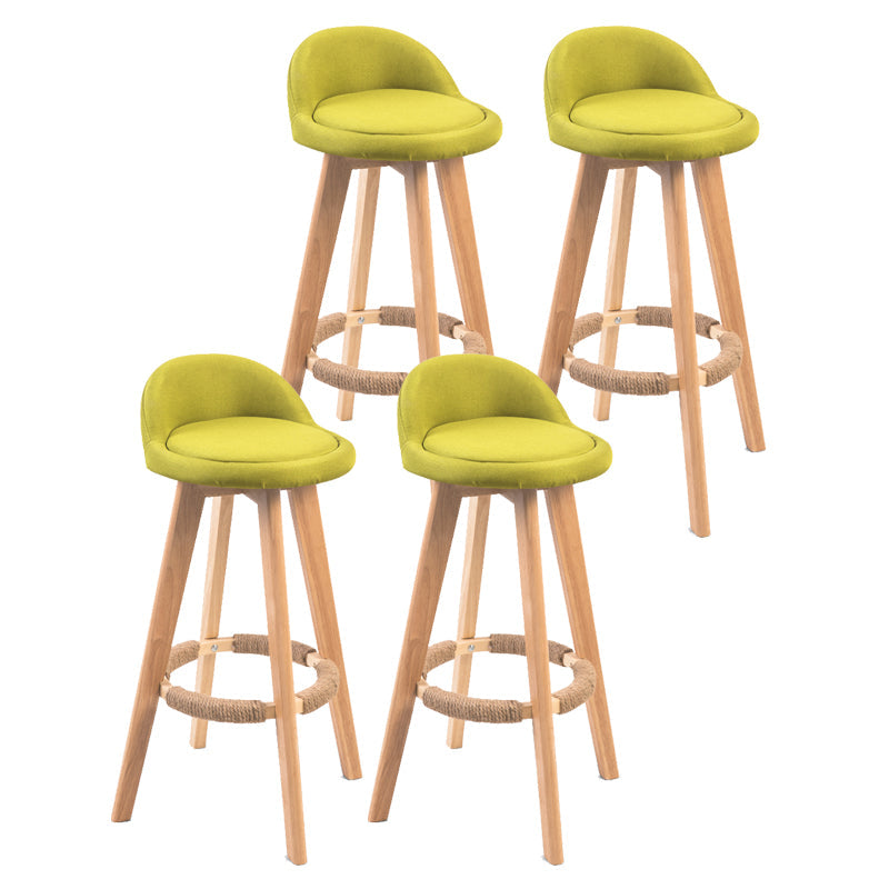 Modern Backrest Counter Stool Wood Cashier Bar Stool with Cushion and Pedal Green Natural 4 Piece Set Clearhalo 'Bar Furniture' 'Bar Stools' 'bar_stools' 'furn' 'furn_bar_stools' 'furniture_bar_stools' 'Kitchen & Dining Furniture' 'kitchen&dining_furn' 'kitchen' 'kitchen_furn' Furniture' 4639429