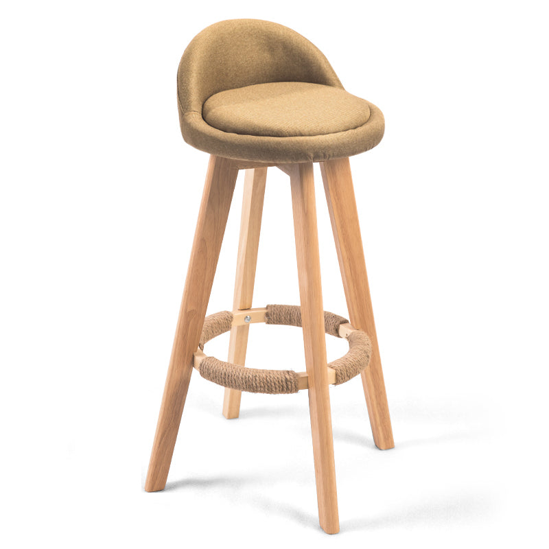 Modern Backrest Counter Stool Wood Cashier Bar Stool with Cushion and Pedal Light Yellow Natural 1 Piece Clearhalo 'Bar Furniture' 'Bar Stools' 'bar_stools' 'furn' 'furn_bar_stools' 'furniture_bar_stools' 'Kitchen & Dining Furniture' 'kitchen&dining_furn' 'kitchen' 'kitchen_furn' Furniture' 4639430
