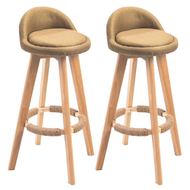 Modern Backrest Counter Stool Wood Cashier Bar Stool with Cushion and Pedal Light Yellow Natural 2 Piece Set Clearhalo 'Bar Furniture' 'Bar Stools' 'bar_stools' 'furn' 'furn_bar_stools' 'furniture_bar_stools' 'Kitchen & Dining Furniture' 'kitchen&dining_furn' 'kitchen' 'kitchen_furn' Furniture' 4639431