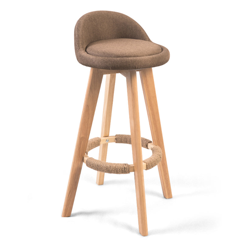 Modern Backrest Counter Stool Wood Cashier Bar Stool with Cushion and Pedal Coffee Natural 1 Piece Clearhalo 'Bar Furniture' 'Bar Stools' 'bar_stools' 'furn' 'furn_bar_stools' 'furniture_bar_stools' 'Kitchen & Dining Furniture' 'kitchen&dining_furn' 'kitchen' 'kitchen_furn' Furniture' 4639433
