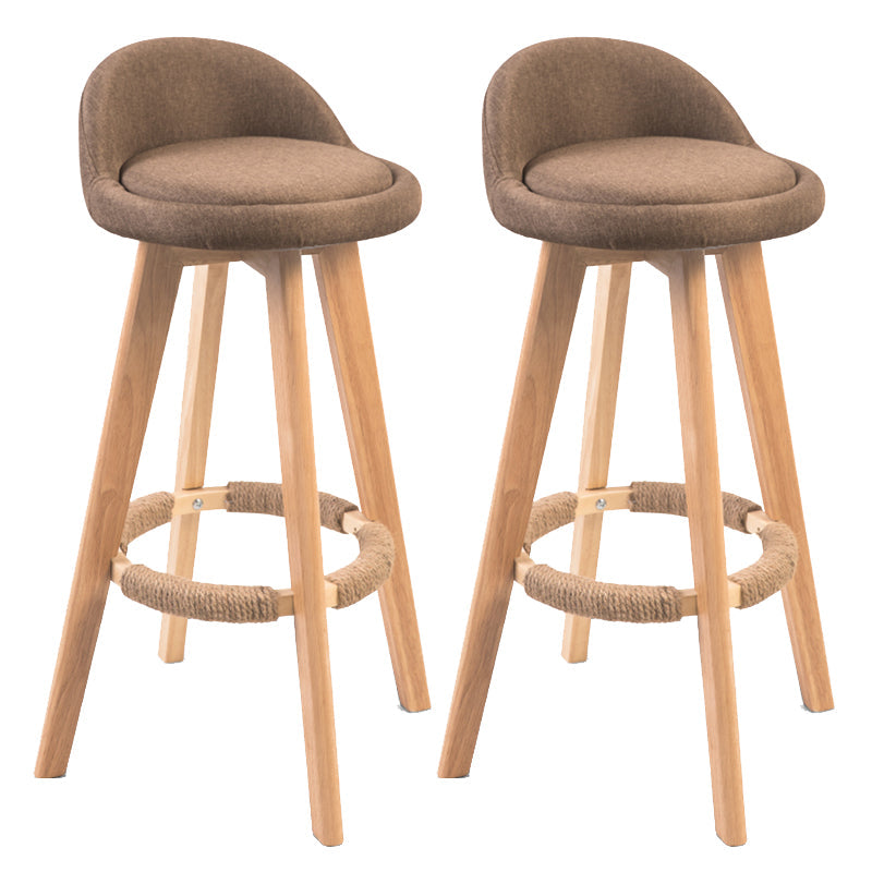 Modern Backrest Counter Stool Wood Cashier Bar Stool with Cushion and Pedal Coffee Natural 2 Piece Set Clearhalo 'Bar Furniture' 'Bar Stools' 'bar_stools' 'furn' 'furn_bar_stools' 'furniture_bar_stools' 'Kitchen & Dining Furniture' 'kitchen&dining_furn' 'kitchen' 'kitchen_furn' Furniture' 4639434