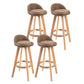 Modern Backrest Counter Stool Wood Cashier Bar Stool with Cushion and Pedal Coffee Natural 4 Piece Set Clearhalo 'Bar Furniture' 'Bar Stools' 'bar_stools' 'furn' 'furn_bar_stools' 'furniture_bar_stools' 'Kitchen & Dining Furniture' 'kitchen&dining_furn' 'kitchen' 'kitchen_furn' Furniture' 4639435