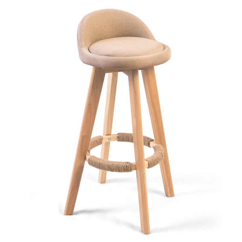 Modern Backrest Counter Stool Wood Cashier Bar Stool with Cushion and Pedal Beige Natural 1 Piece Clearhalo 'Bar Furniture' 'Bar Stools' 'bar_stools' 'furn' 'furn_bar_stools' 'furniture_bar_stools' 'Kitchen & Dining Furniture' 'kitchen&dining_furn' 'kitchen' 'kitchen_furn' Furniture' 4639436