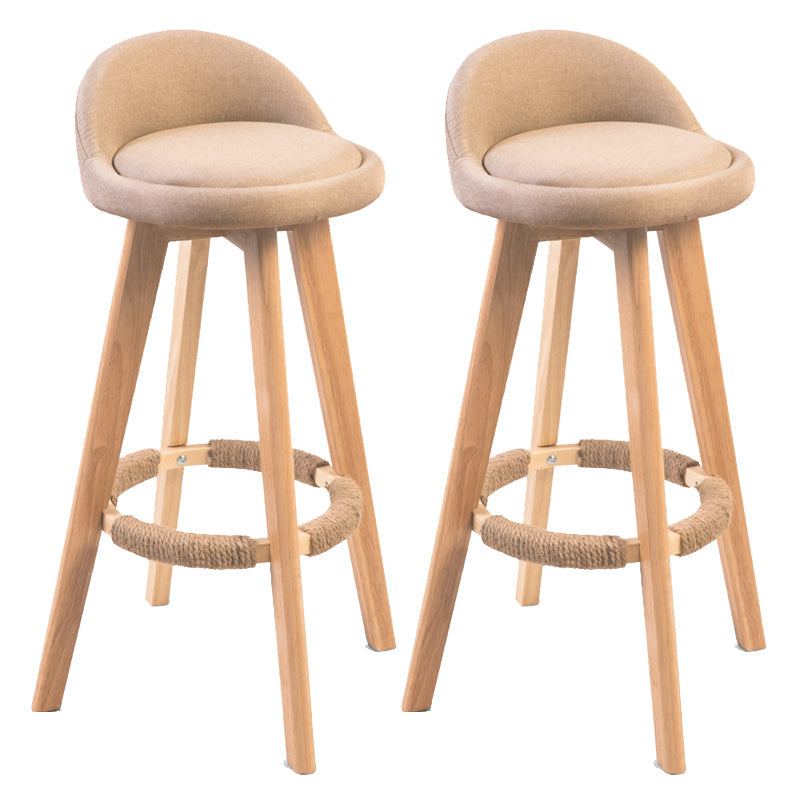 Modern Backrest Counter Stool Wood Cashier Bar Stool with Cushion and Pedal Beige Natural 2 Piece Set Clearhalo 'Bar Furniture' 'Bar Stools' 'bar_stools' 'furn' 'furn_bar_stools' 'furniture_bar_stools' 'Kitchen & Dining Furniture' 'kitchen&dining_furn' 'kitchen' 'kitchen_furn' Furniture' 4639437