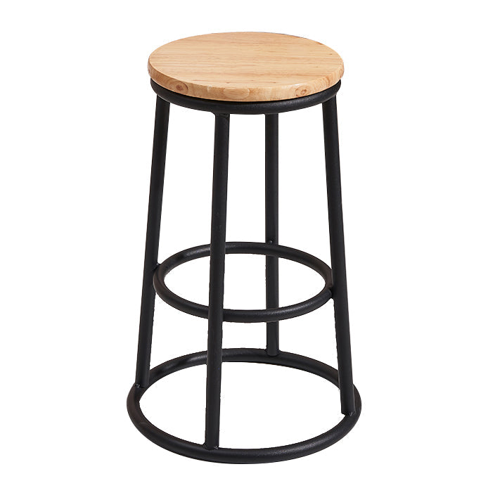 Modern Style Wood Bar Stool with Metal Footrest Round Bar Stool Clearhalo 'Bar Furniture' 'Bar Stools' 'bar_stools' 'furn' 'furn_bar_stools' 'furniture_bar_stools' 'Kitchen & Dining Furniture' 'kitchen&dining_furn' 'kitchen' 'kitchen_furn' Furniture' 4639450