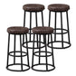 Modern Style Wood Bar Stool with Metal Footrest Round Bar Stool Brown 4 Piece Set Clearhalo 'Bar Furniture' 'Bar Stools' 'bar_stools' 'furn' 'furn_bar_stools' 'furniture_bar_stools' 'Kitchen & Dining Furniture' 'kitchen&dining_furn' 'kitchen' 'kitchen_furn' Furniture' 4639457