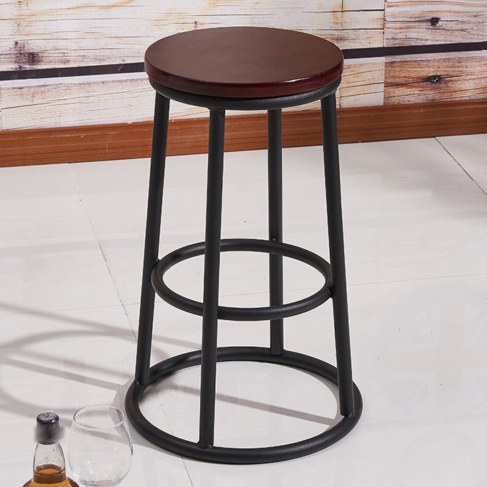 Modern Style Wood Bar Stool with Metal Footrest Round Bar Stool Purple 1 Piece Clearhalo 'Bar Furniture' 'Bar Stools' 'bar_stools' 'furn' 'furn_bar_stools' 'furniture_bar_stools' 'Kitchen & Dining Furniture' 'kitchen&dining_furn' 'kitchen' 'kitchen_furn' Furniture' 4639459