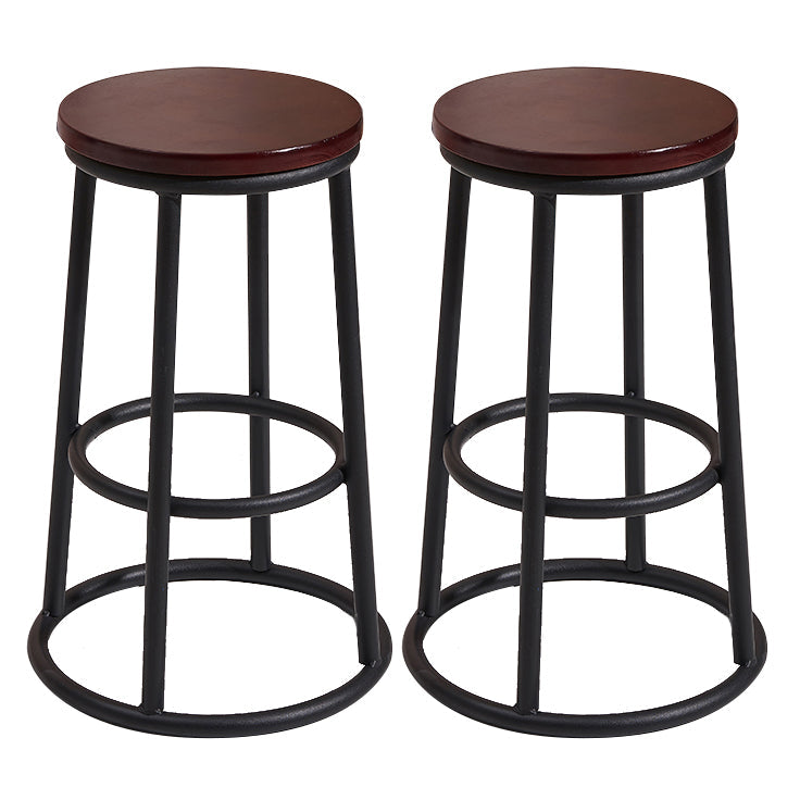 Modern Style Wood Bar Stool with Metal Footrest Round Bar Stool Purple 2 Piece Set Clearhalo 'Bar Furniture' 'Bar Stools' 'bar_stools' 'furn' 'furn_bar_stools' 'furniture_bar_stools' 'Kitchen & Dining Furniture' 'kitchen&dining_furn' 'kitchen' 'kitchen_furn' Furniture' 4639460