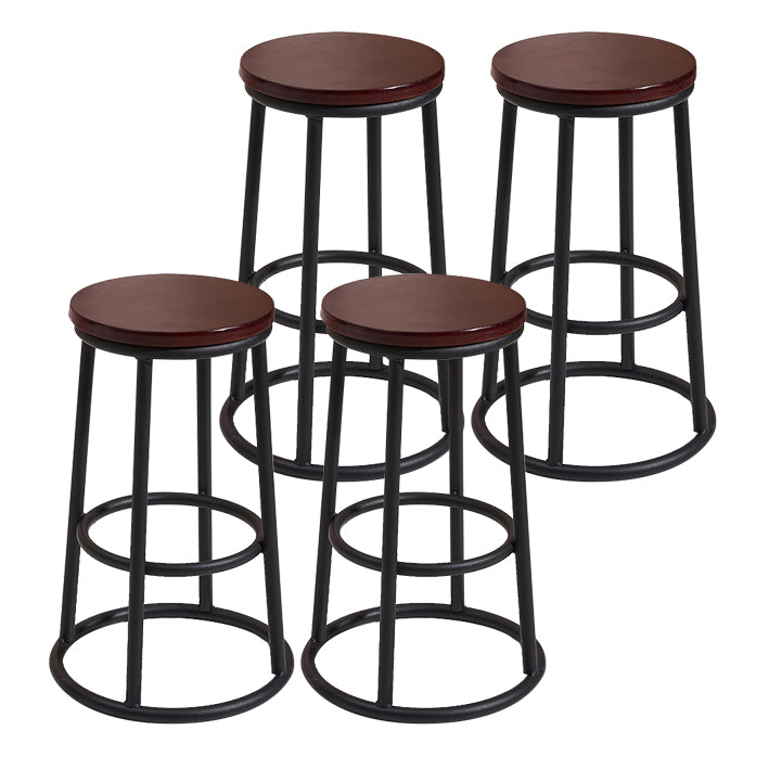 Modern Style Wood Bar Stool with Metal Footrest Round Bar Stool Purple 4 Piece Set Clearhalo 'Bar Furniture' 'Bar Stools' 'bar_stools' 'furn' 'furn_bar_stools' 'furniture_bar_stools' 'Kitchen & Dining Furniture' 'kitchen&dining_furn' 'kitchen' 'kitchen_furn' Furniture' 4639461