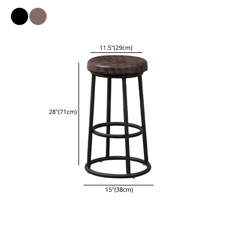 Modern Style Wood Bar Stool with Metal Footrest Round Bar Stool Clearhalo 'Bar Furniture' 'Bar Stools' 'bar_stools' 'furn' 'furn_bar_stools' 'furniture_bar_stools' 'Kitchen & Dining Furniture' 'kitchen&dining_furn' 'kitchen' 'kitchen_furn' Furniture' 4639466