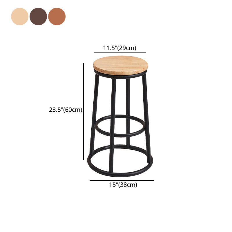 Modern Style Wood Bar Stool with Metal Footrest Round Bar Stool Clearhalo 'Bar Furniture' 'Bar Stools' 'bar_stools' 'furn' 'furn_bar_stools' 'furniture_bar_stools' 'Kitchen & Dining Furniture' 'kitchen&dining_furn' 'kitchen' 'kitchen_furn' Furniture' 4639470