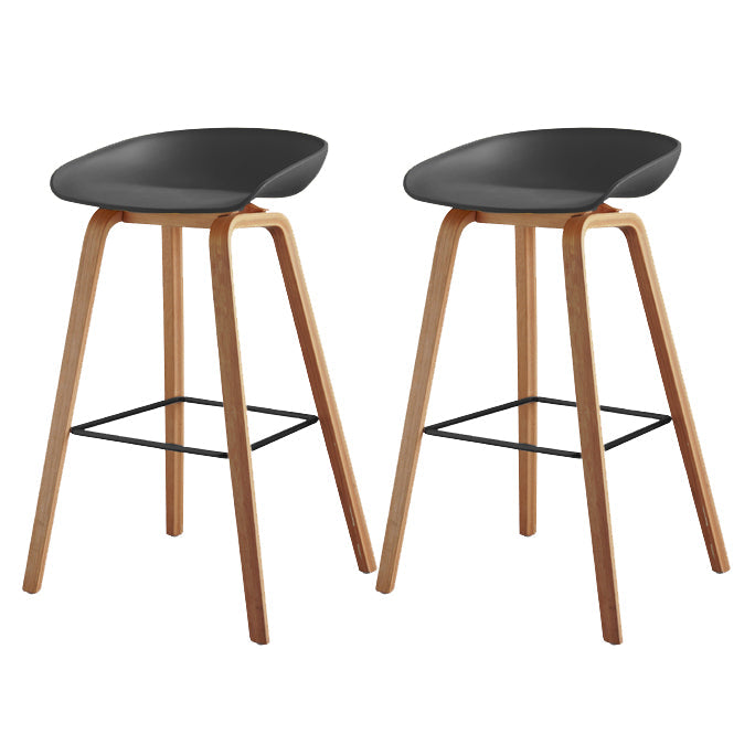 Scandinavian Style Bar-stool Bucket PP Seat Counter Stool for Kitchen Bar Black 2 Piece Set Clearhalo 'Bar Furniture' 'Bar Stools' 'bar_stools' 'furn' 'furn_bar_stools' 'furniture_bar_stools' 'Kitchen & Dining Furniture' 'kitchen&dining_furn' 'kitchen' 'kitchen_furn' Furniture' 4639516