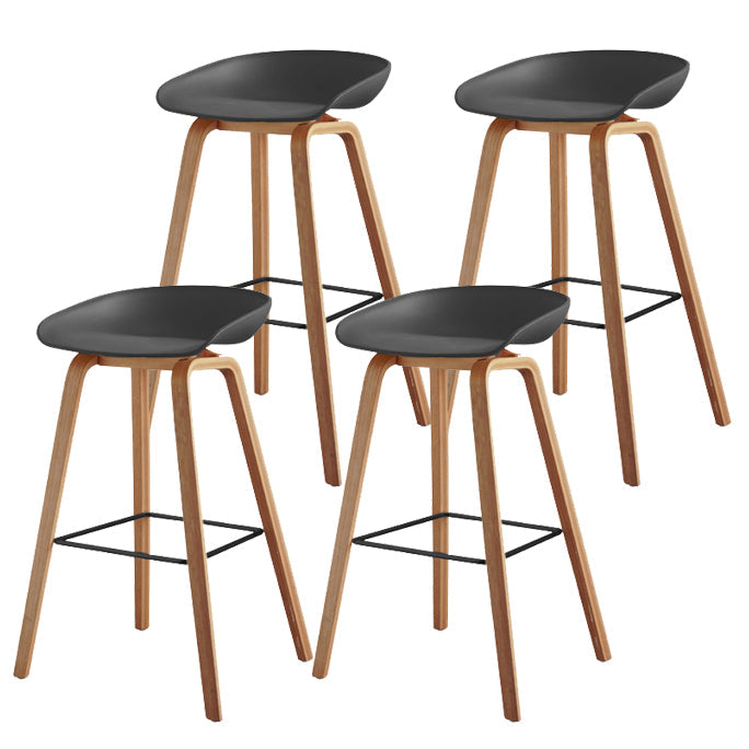 Scandinavian Style Bar-stool Bucket PP Seat Counter Stool for Kitchen Bar Black 4 Piece Set Clearhalo 'Bar Furniture' 'Bar Stools' 'bar_stools' 'furn' 'furn_bar_stools' 'furniture_bar_stools' 'Kitchen & Dining Furniture' 'kitchen&dining_furn' 'kitchen' 'kitchen_furn' Furniture' 4639518