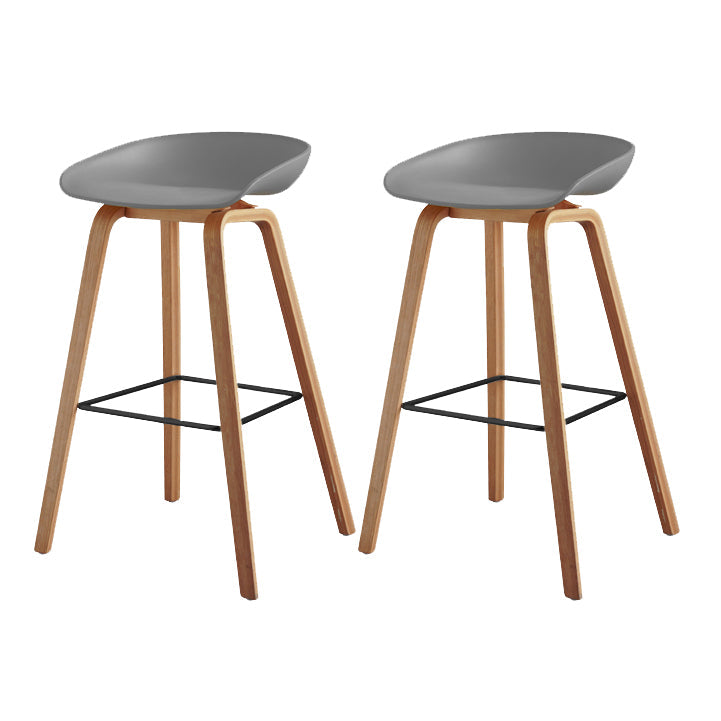 Scandinavian Style Bar-stool Bucket PP Seat Counter Stool for Kitchen Bar Grey 2 Piece Set Clearhalo 'Bar Furniture' 'Bar Stools' 'bar_stools' 'furn' 'furn_bar_stools' 'furniture_bar_stools' 'Kitchen & Dining Furniture' 'kitchen&dining_furn' 'kitchen' 'kitchen_furn' Furniture' 4639521