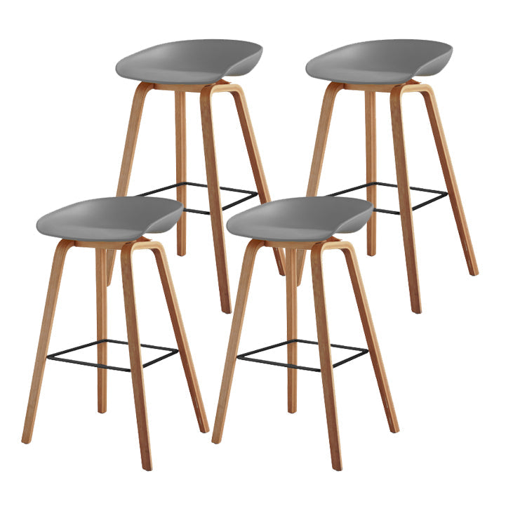 Scandinavian Style Bar-stool Bucket PP Seat Counter Stool for Kitchen Bar Grey 4 Piece Set Clearhalo 'Bar Furniture' 'Bar Stools' 'bar_stools' 'furn' 'furn_bar_stools' 'furniture_bar_stools' 'Kitchen & Dining Furniture' 'kitchen&dining_furn' 'kitchen' 'kitchen_furn' Furniture' 4639523