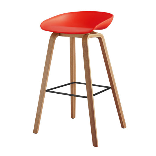 Scandinavian Style Bar-stool Bucket PP Seat Counter Stool for Kitchen Bar Red 1 Piece Clearhalo 'Bar Furniture' 'Bar Stools' 'bar_stools' 'furn' 'furn_bar_stools' 'furniture_bar_stools' 'Kitchen & Dining Furniture' 'kitchen&dining_furn' 'kitchen' 'kitchen_furn' Furniture' 4639532