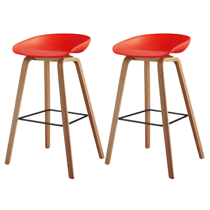 Scandinavian Style Bar-stool Bucket PP Seat Counter Stool for Kitchen Bar Red 2 Piece Set Clearhalo 'Bar Furniture' 'Bar Stools' 'bar_stools' 'furn' 'furn_bar_stools' 'furniture_bar_stools' 'Kitchen & Dining Furniture' 'kitchen&dining_furn' 'kitchen' 'kitchen_furn' Furniture' 4639533