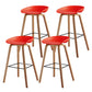 Scandinavian Style Bar-stool Bucket PP Seat Counter Stool for Kitchen Bar Red 4 Piece Set Clearhalo 'Bar Furniture' 'Bar Stools' 'bar_stools' 'furn' 'furn_bar_stools' 'furniture_bar_stools' 'Kitchen & Dining Furniture' 'kitchen&dining_furn' 'kitchen' 'kitchen_furn' Furniture' 4639535