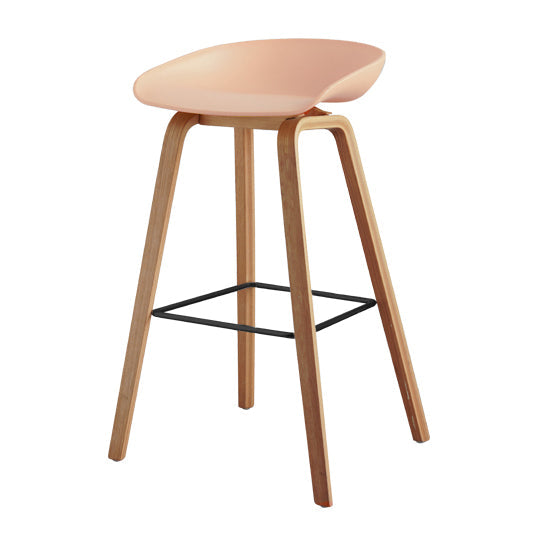 Scandinavian Style Bar-stool Bucket PP Seat Counter Stool for Kitchen Bar Pink 1 Piece Clearhalo 'Bar Furniture' 'Bar Stools' 'bar_stools' 'furn' 'furn_bar_stools' 'furniture_bar_stools' 'Kitchen & Dining Furniture' 'kitchen&dining_furn' 'kitchen' 'kitchen_furn' Furniture' 4639537