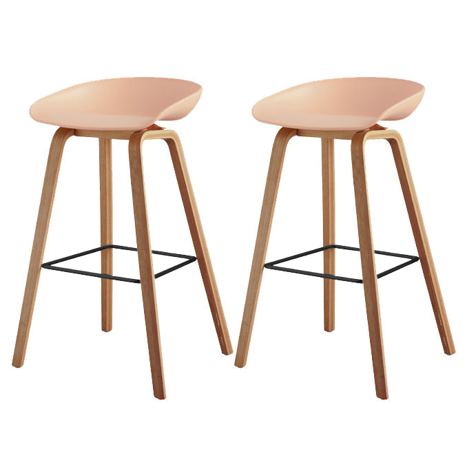 Scandinavian Style Bar-stool Bucket PP Seat Counter Stool for Kitchen Bar Pink 2 Piece Set Clearhalo 'Bar Furniture' 'Bar Stools' 'bar_stools' 'furn' 'furn_bar_stools' 'furniture_bar_stools' 'Kitchen & Dining Furniture' 'kitchen&dining_furn' 'kitchen' 'kitchen_furn' Furniture' 4639538