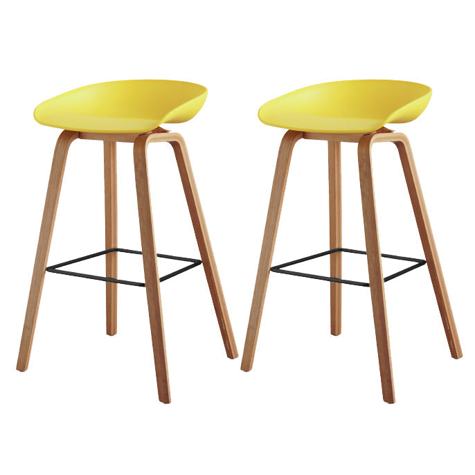 Scandinavian Style Bar-stool Bucket PP Seat Counter Stool for Kitchen Bar Yellow 2 Piece Set Clearhalo 'Bar Furniture' 'Bar Stools' 'bar_stools' 'furn' 'furn_bar_stools' 'furniture_bar_stools' 'Kitchen & Dining Furniture' 'kitchen&dining_furn' 'kitchen' 'kitchen_furn' Furniture' 4639541
