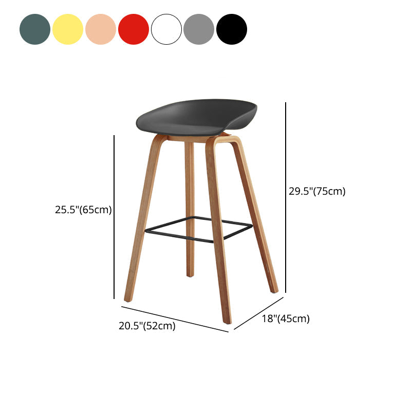 Scandinavian Style Bar-stool Bucket PP Seat Counter Stool for Kitchen Bar Clearhalo 'Bar Furniture' 'Bar Stools' 'bar_stools' 'furn' 'furn_bar_stools' 'furniture_bar_stools' 'Kitchen & Dining Furniture' 'kitchen&dining_furn' 'kitchen' 'kitchen_furn' Furniture' 4639546