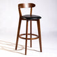 Modern Armless Backrest Counter Stool Wood Bar Stool with Cushion and Pedal Black Brown 1 Piece Clearhalo 'Bar Furniture' 'Bar Stools' 'bar_stools' 'furn' 'furn_bar_stools' 'furniture_bar_stools' 'Kitchen & Dining Furniture' 'kitchen&dining_furn' 'kitchen' 'kitchen_furn' Furniture' 4639549