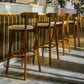 Modern Armless Backrest Counter Stool Wood Bar Stool with Cushion and Pedal Clearhalo 'Bar Furniture' 'Bar Stools' 'bar_stools' 'furn' 'furn_bar_stools' 'furniture_bar_stools' 'Kitchen & Dining Furniture' 'kitchen&dining_furn' 'kitchen' 'kitchen_furn' Furniture' 4639554